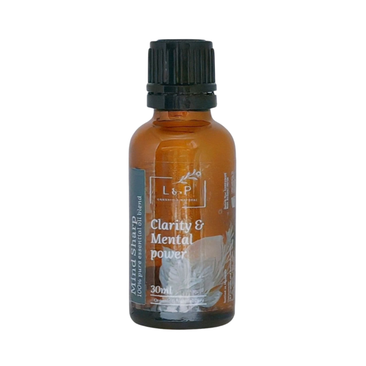 Organic Essential Oil Blend, Mind Sharp, Clarity, Mental Power, L&P Organic and Natural