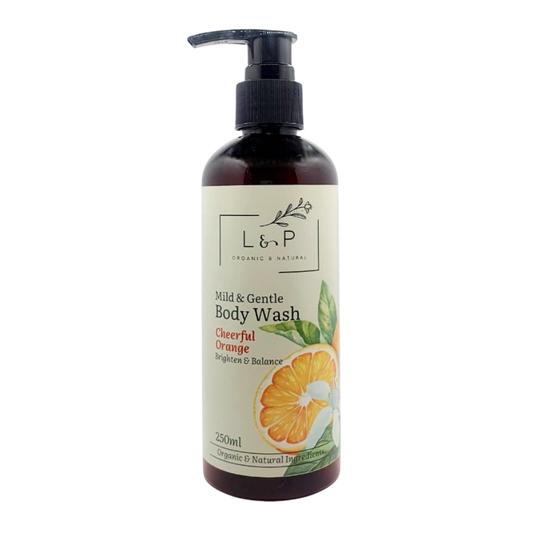 Mild & Gentle Body Wash, Cheerful Orange, Brighten, Radiance, L&P Organic and Natural