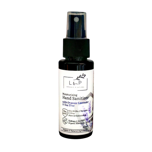 Moisturizing Hand Sanitizer, Lavender & Tea Tree, Anti-microbial, Moisturizing, L&P Organic and Natural