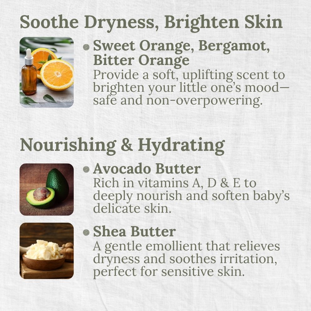 Nourish & Hydrating Body Butter (Baby & Child), 100g, Brighten, Uplift, L&P Organic and Natural
