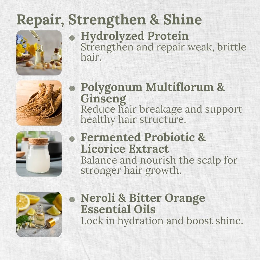 Hair & Scalp Treatment Tonic Spray, 60ml, Shine, Repair, Strengthen, L&P Organic and Natural