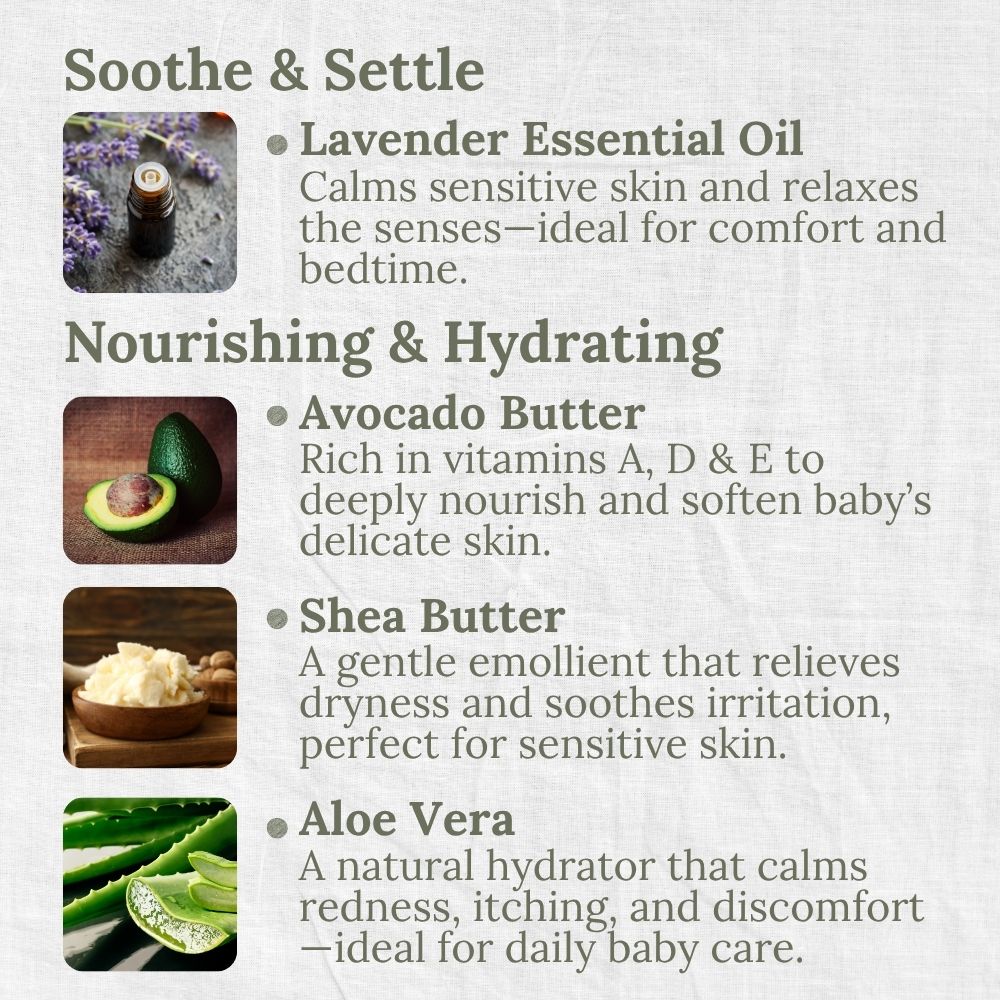 Nourish & Hydrating Body Butter (Baby & Child), 100g, Soothe, Calming, L&P Organic and Natural