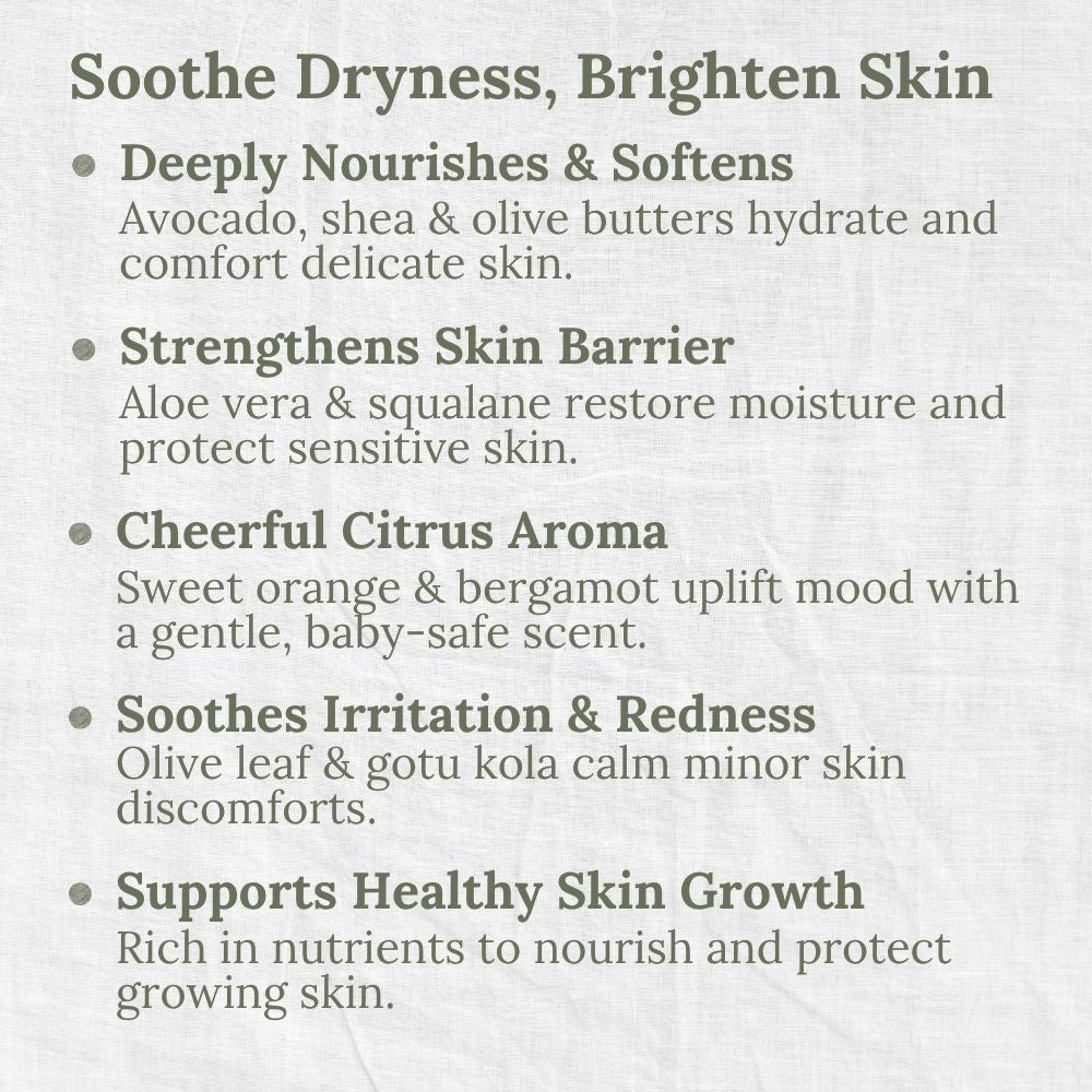 Nourish & Hydrating Body Butter (Baby & Child), 100g, Brighten, Uplift, L&P Organic and Natural