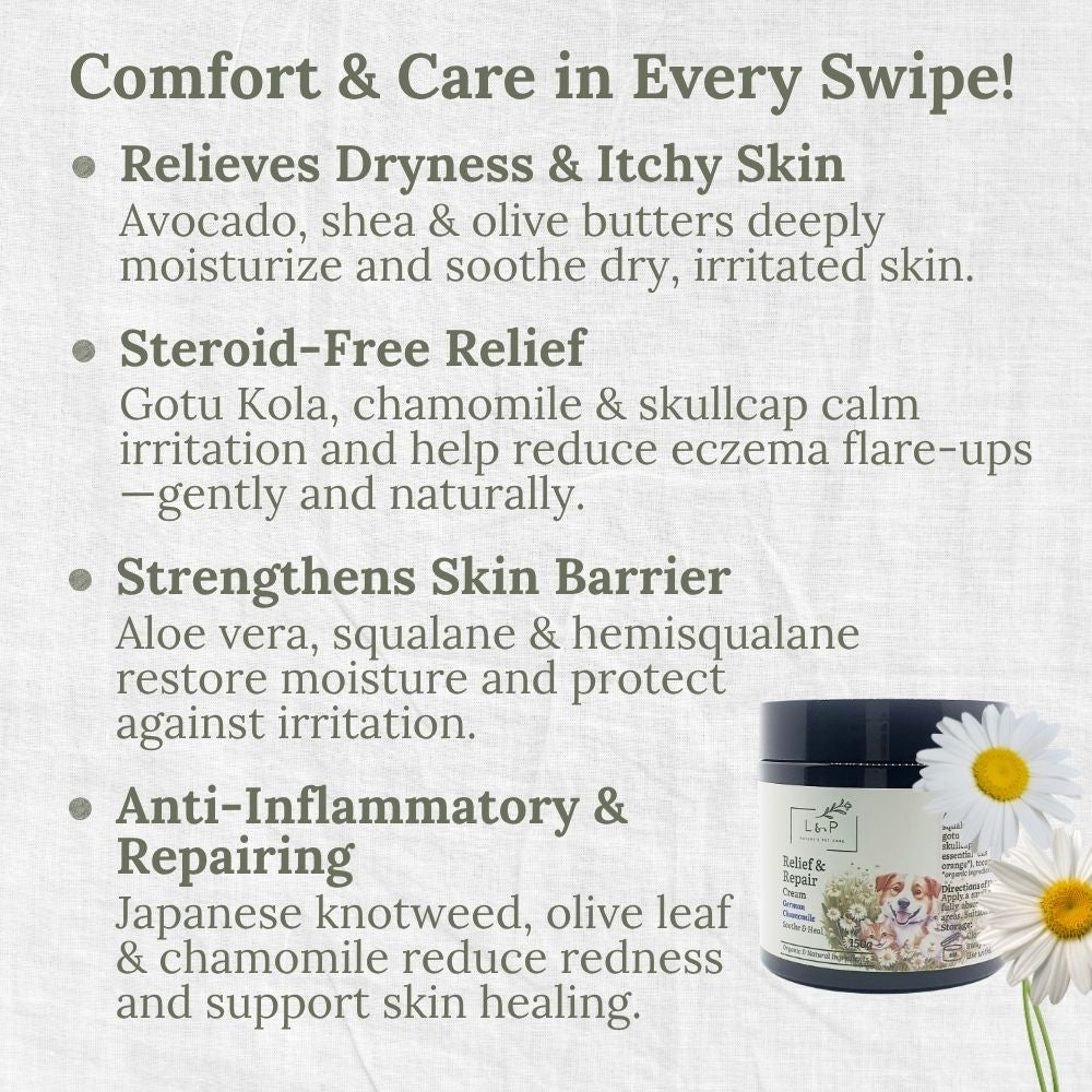 Relief & Repair Cream (Wound Cream), Soothe, Heal, L&P Organic and Natural
