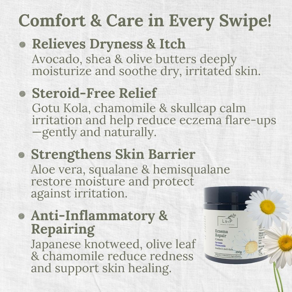 Eczema Relief Cream, Soothe, Anti-Itch, L&P Organic and Natural