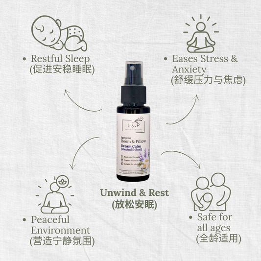 Room & Pillow Spray, Dream Calm, Unwind, Rest, L&P Organic and Natural