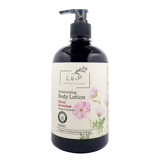 Mild & Gentle Body Lotion, Floral Geranium, L&P Organic and Natural