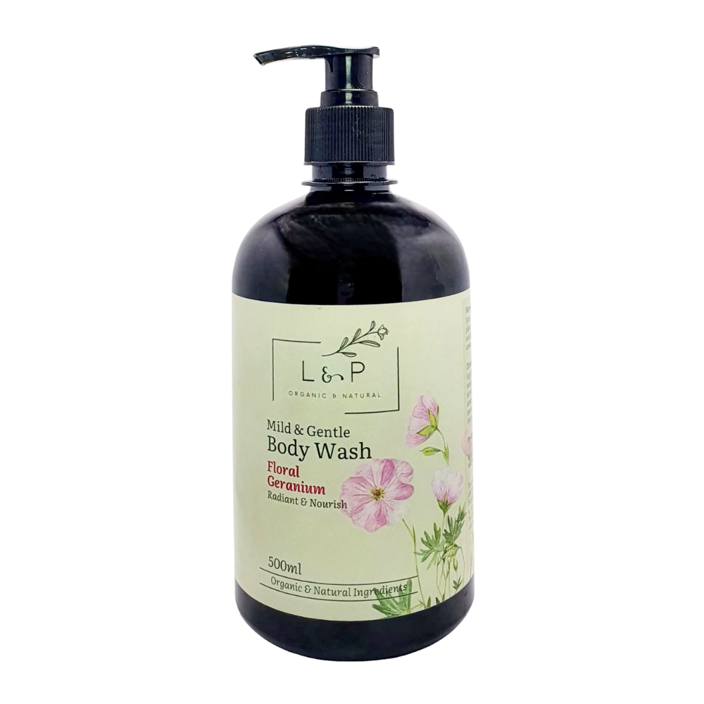 Mild & Gentle Body Wash, Floral Geranium, L&P Organic and Natural