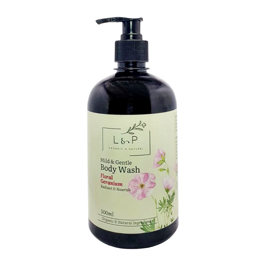 Mild & Gentle Body Wash, Floral Geranium, L&P Organic and Natural