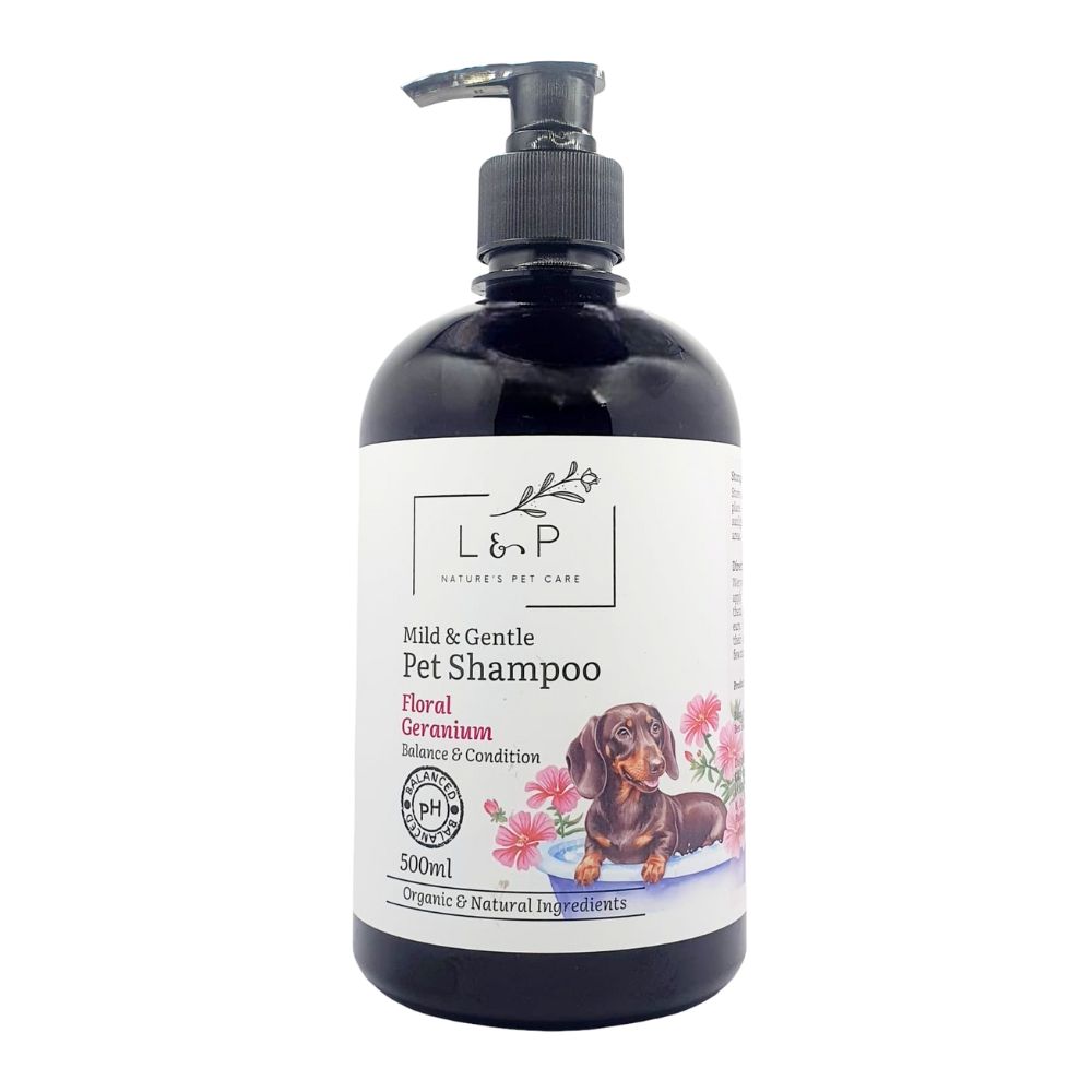 Mild & Gentle Pet Shampoo, Floral Geranium, L&P Organic and Natural