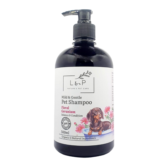 Mild & Gentle Pet Shampoo, Floral Geranium, L&P Organic and Natural