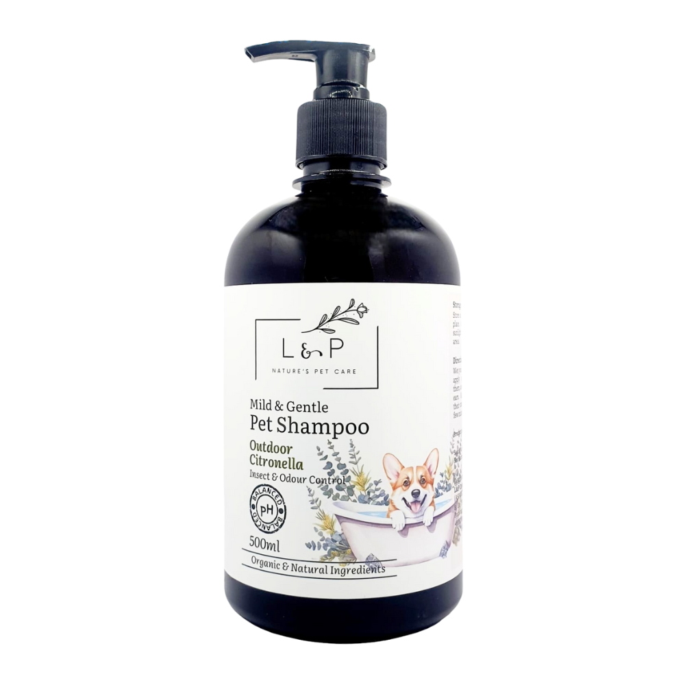 Mild & Gentle Pet Shampoo, Outdoor Citronella, L&P Organic and Natural