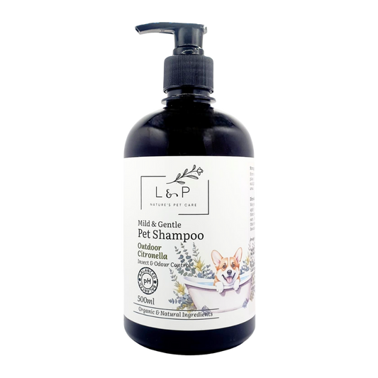 Mild & Gentle Pet Shampoo, Outdoor Citronella, L&P Organic and Natural