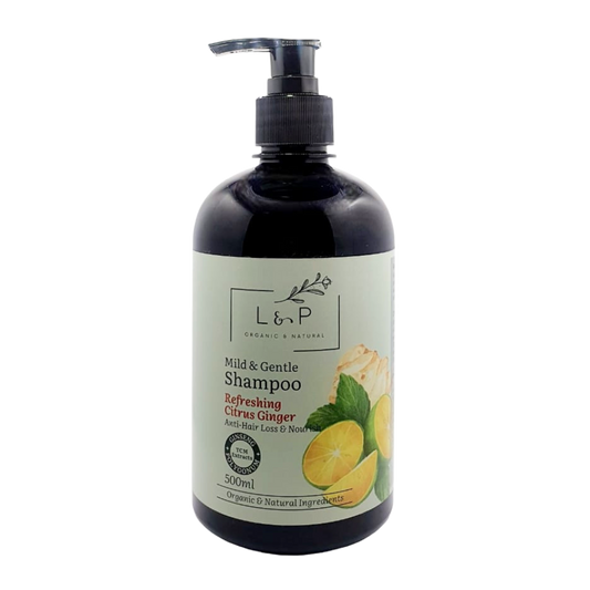 Mild & Gentle Shampoo, Refreshing Citrus Ginger, L&P Organic and Natural
