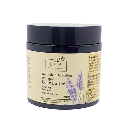 Nourish & Hydrating Whipped Body Butter, Relaxing Lavender, L&P Organic and Natural