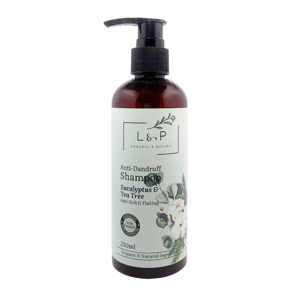 Anti-Dandruff Shampoo, Eucalyptus & Tea Tree, Anti-Itch, Anti-Flake, L&P Organic and Natural