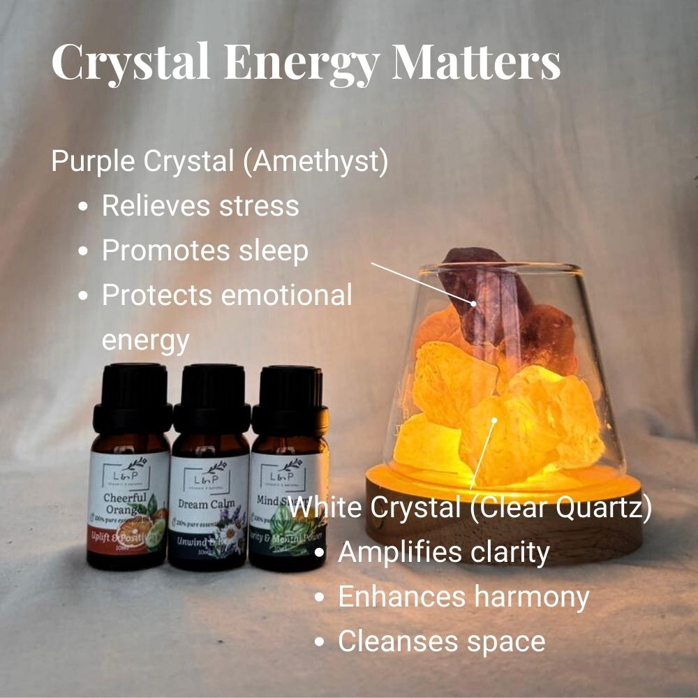Aromatherapy Family Harmony Crystal Diffuser Set, L&P Organic and Natural