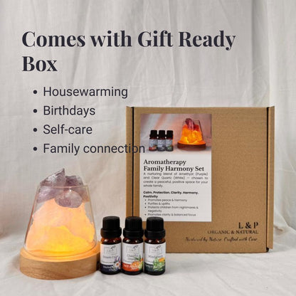 Aromatherapy Family Harmony Crystal Diffuser Set, L&P Organic and Natural