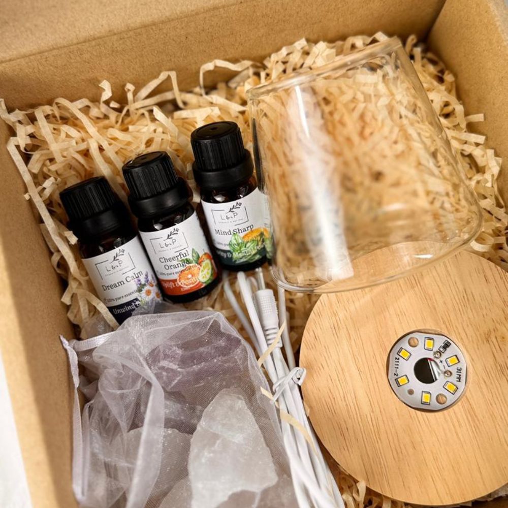 Aromatherapy Family Harmony Crystal Diffuser Set, L&P Organic and Natural