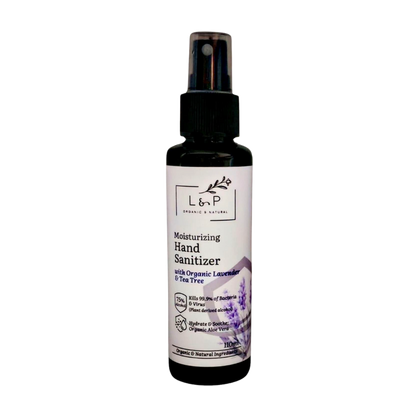 Moisturizing Hand Sanitizer, Lavender & Tea Tree, Anti-microbial, Moisturizing, L&P Organic and Natural