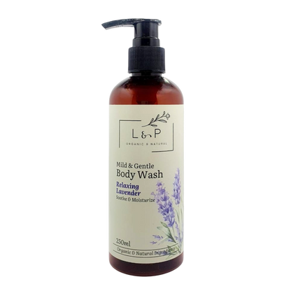 Mild & Gentle Body Wash, Relaxing Lavender, Soothe, Moisturize, L&P Organic and Natural