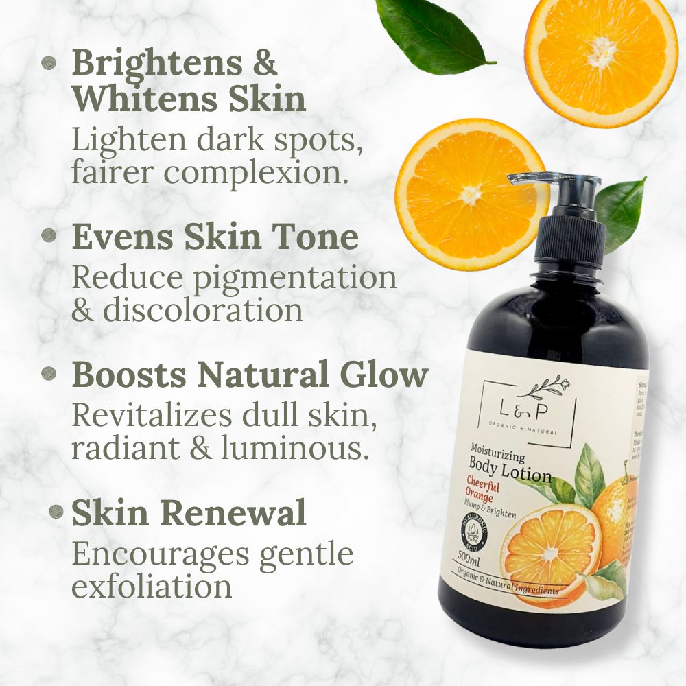 Moisturizing Body Lotion, Cheerful Orange, Brighten, Plump, L&P Organic and Natural