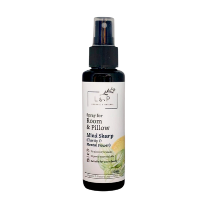 Room & Pillow Spray, Mind Sharp, Clarity, Mental Power, L&P Organic and Natural