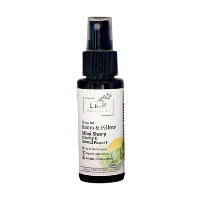 Room & Pillow Spray, Mind Sharp, Clarity, Mental Power, L&P Organic and Natural