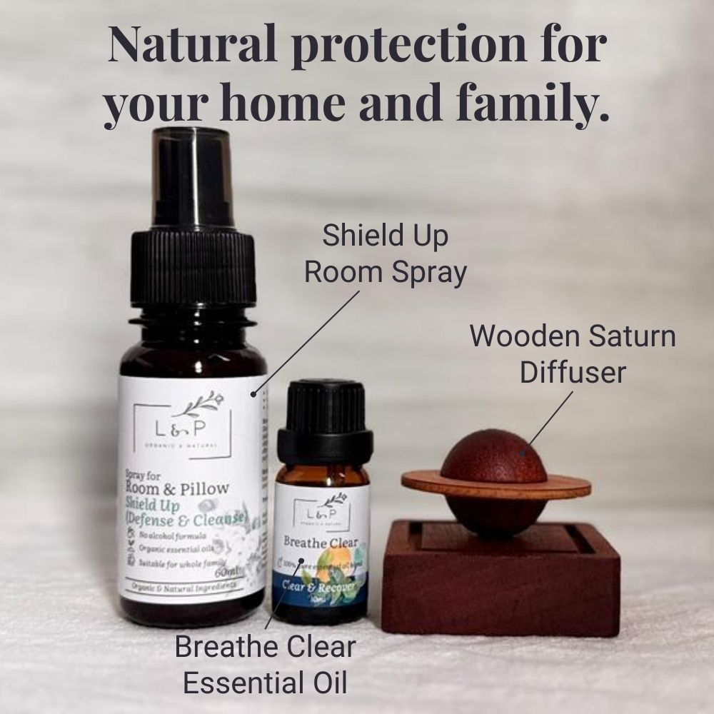 Aromatherapy Wooden Saturn Diffuser Set, L&P Organic and Natural