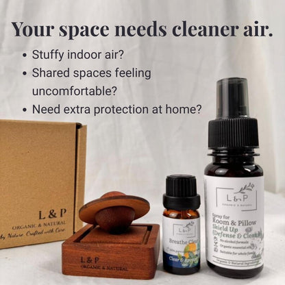 Aromatherapy Wooden Saturn Diffuser Set, L&P Organic and Natural