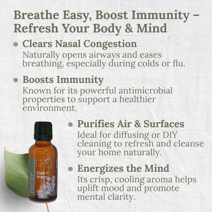 Organic Essential Oil, Eucalyptus, Clear, Protect, L&P Organic and Natural