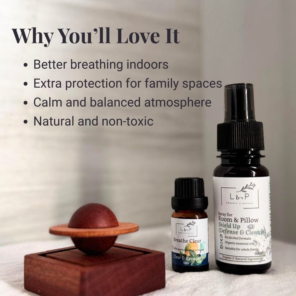 Aromatherapy Wooden Saturn Diffuser Set, L&P Organic and Natural