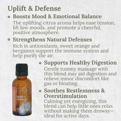 Organic Essential Oil Blend, Cheerful Orange, Uplift, Defense, L&P Organic and Natural