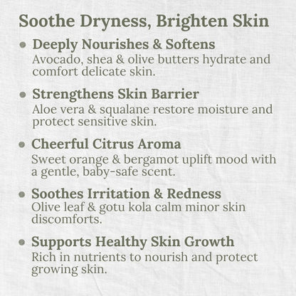 Nourish & Hydrating Body Butter (Baby & Child), 100g, Brighten, Uplift, L&P Organic and Natural