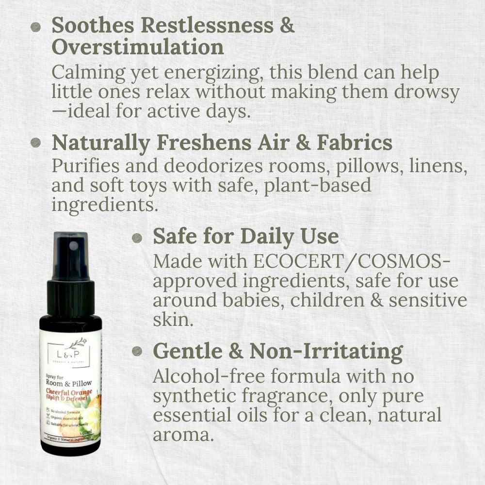 Room & Pillow Spray, Cheerful Orange, Uplift, Defense, L&P Organic and Natural