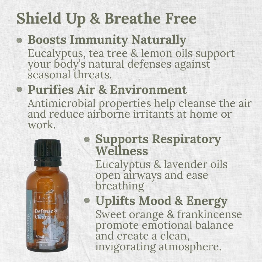 Organic Essential Oil Blend, Shield Up, Defense, Cleanse, L&P Organic and Natural
