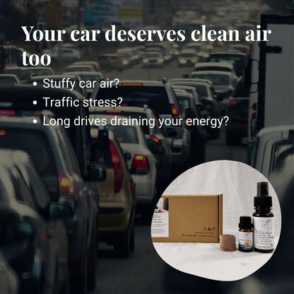 Aromatherapy Wooden Car Diffuser Set, L&P Organic and Natural