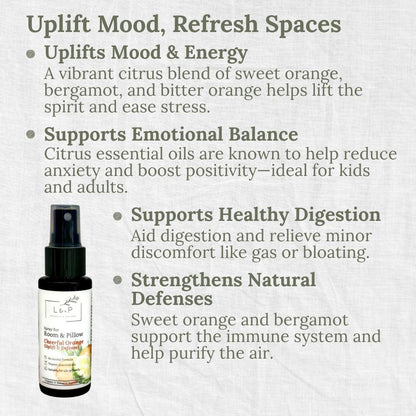 Room & Pillow Spray, Cheerful Orange, Uplift, Defense, L&P Organic and Natural