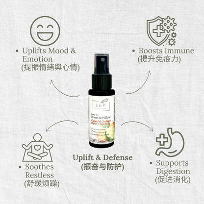 Room & Pillow Spray, Cheerful Orange, Uplift, Defense, L&P Organic and Natural