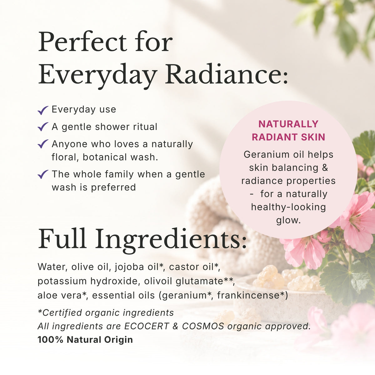 Mild & Gentle Body Wash, Floral Geranium