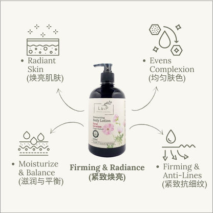 Moisturizing Body Lotion, Floral Geranium, Plump, Radiant, L&P Organic and Natural