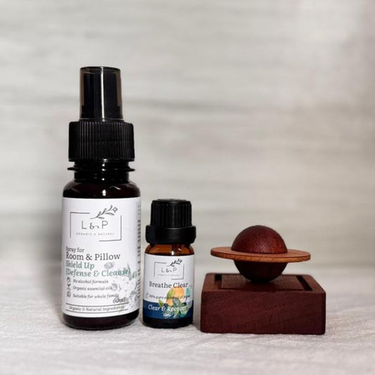 Aromatherapy Wooden Saturn Diffuser Set, L&P Organic and Natural