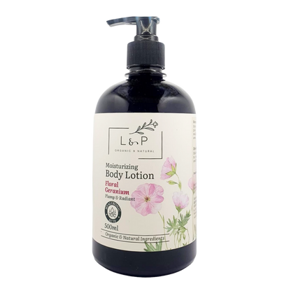 Mild & Gentle Body Lotion, Floral Geranium, L&P Organic and Natural