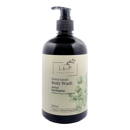 Mild & Gentle Body Wash, Active Eucalyptus, L&P Organic and Natural