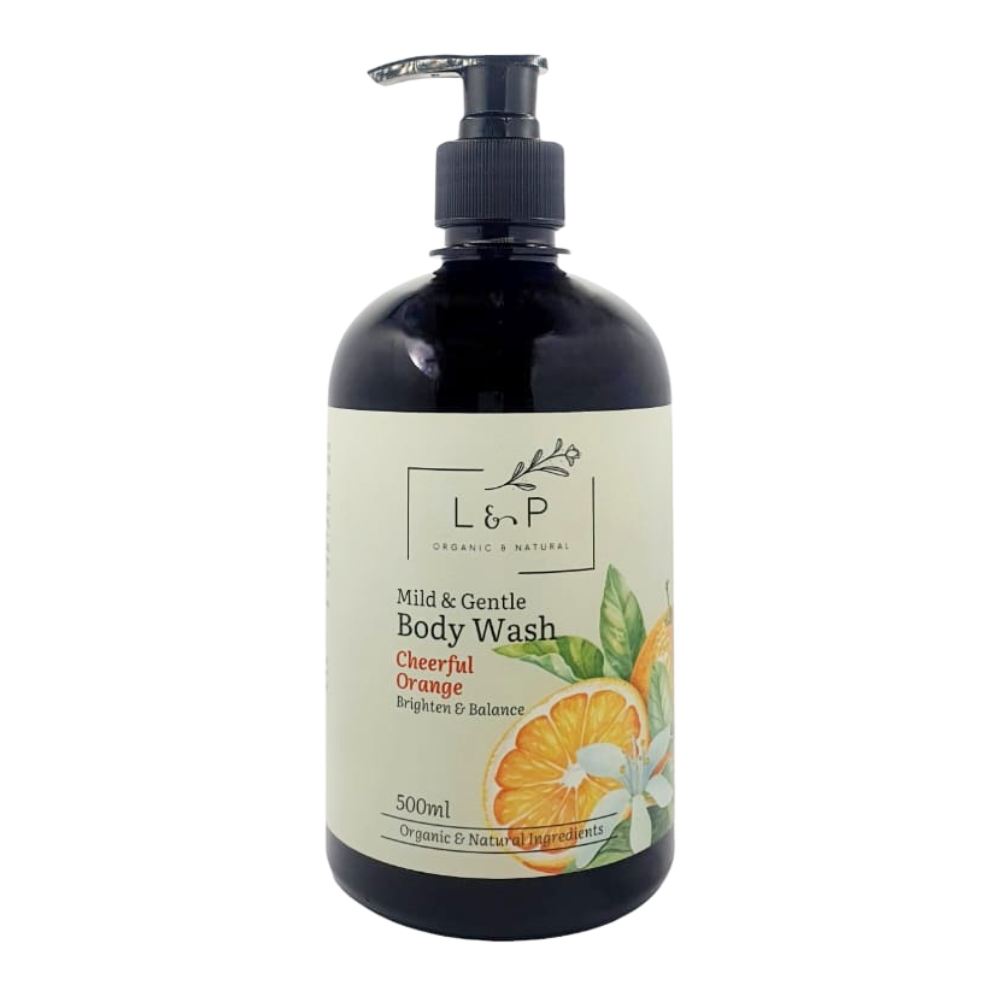 Mild & Gentle Body Wash, Cheerful Orange, L&P Organic and Natural