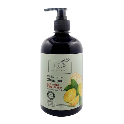Mild & Gentle Shampoo, Refreshing Citrus Ginger, L&P Organic and Natural