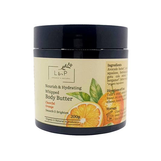 Nourish & Hydrating Whipped Body Butter, Cheerful Orange, L&P Organic and Natural